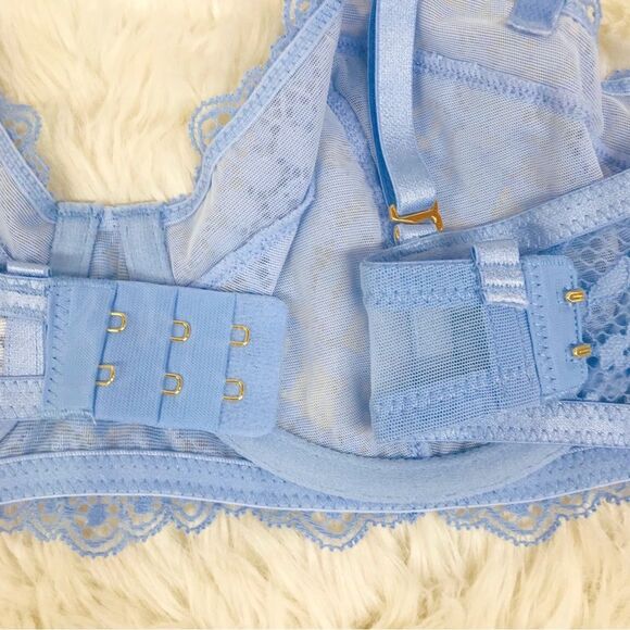 INTIMATELY FREE PEOPLE Maya Blue Lace Convertible Balconette Bra Underwire‎ New - Picture 8 of 15